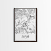 Load image into Gallery viewer, Riverside Street Map, California Map, City Map Art, Minimalist Art, Wall Art, Canvas Print, Unique Wall Décor, Boyfriend Gift, Travel Art
