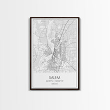 Load image into Gallery viewer, Salem Street Map, Oregon Map, City Map Art, Minimalist Art, Wall Art, Canvas Print, Dorm Room Décor, Graduation Gift, Travel Wall Print
