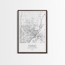 Load image into Gallery viewer, Toledo Street Map, Ohio Map, City Map Print, Modern Wall Art, Wall Art, Canvas Print, Friendship Gift, Wall Decoration, Travel Wall Art
