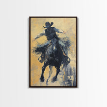 Carregar imagem no visualizador da galeria, Bold Cowboy in Action Framed Canvas Print - Captivating Western Decor, Stunning Wall Art for Living Room, Bedroom
