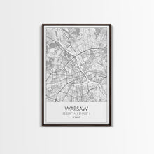 Load image into Gallery viewer, Warsaw Street Map, Poland Map, Europe City Map Print, Minimalist Art, Wall Art, Canvas Print, Living Room Wall Art, Friends Gift, Travel Art

