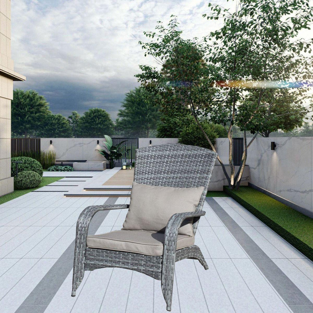Patio Chair with Cushions(Grey Cushion)