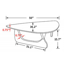 Load image into Gallery viewer, Light walnut Triangle coffee table Wood Base for living room
