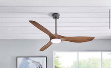 Load image into Gallery viewer, Home Decorators Collection Marlon 66 in. Smart Indoor Natural Iron Ceiling Fan with Adjustable White LED with Remote Included Powered by Hubspace

