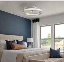 Carregar imagem no visualizador da galeria, ANTOINE 20 in. LED Indoor White Low Profile Ceiling Fan with Dimmable Lighting Small Flush Mount Ceiling Fan with Remote
