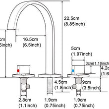 Load image into Gallery viewer, Brushed Nickel Waterfall Widespread Bathroom Basin Faucet with Two Handles and Overflow Brass Pop-Up Drain
