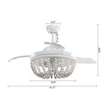 Load image into Gallery viewer, 42&quot; Huang Farmhouse Wooden Beads Ceiling Fan with Lighting
