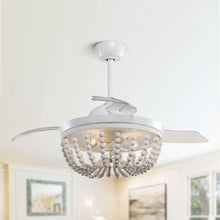 Load image into Gallery viewer, 42&quot; Huang Farmhouse Wooden Beads Ceiling Fan with Lighting

