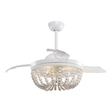 Load image into Gallery viewer, 42&quot; Huang Farmhouse Wooden Beads Ceiling Fan with Lighting
