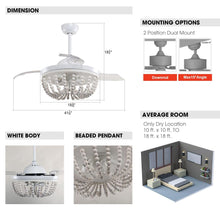 Load image into Gallery viewer, 42&quot; Huang Farmhouse Wooden Beads Ceiling Fan with Lighting
