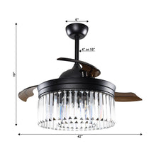 Load image into Gallery viewer, 42&quot; Modern Downrod Mount Crystal Ceiling Fan with Lighting and Remote Control
