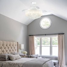 Cargar imagen en el visor de la galería, 42&quot; Modern Downrod Mount Crystal Ceiling Fan with Lighting and Remote Control
