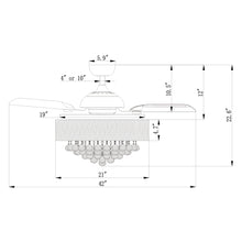 Cargar imagen en el visor de la galería, 42&quot; Modern Downrod Mount Crystal Ceiling Fan with Lighting and Remote Control
