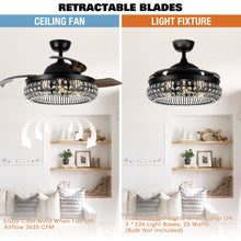 Load image into Gallery viewer, 42&quot; Modern Downrod Mount Crystal Ceiling Fan with Lighting and Remote Control
