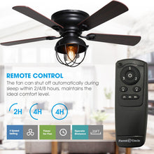 Cargar imagen en el visor de la galería, 42&quot; Traditional Flush Mount Reversible Ceiling Fan with Lighting and Remote Control
