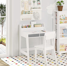 Load image into Gallery viewer, UTEX Kids Desk and Chair Set, Study Desk for Kids with Storage Bins, Wooden Children Study Table, Student Writing Desk for Bedroom &amp; Study Room

