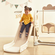 Load image into Gallery viewer, Kids Swing-N-Slide with Bus Play Structure, Freestanding Bus Toy with Slide&amp;Swing for Toddlers, Bus Slide Set with Basketball Hoop

