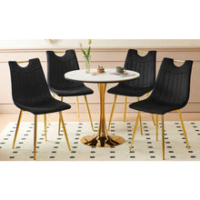 Load image into Gallery viewer, 1+4,5pieces dining set, Table metal leg Mid-century Dining Table for 4-6 people With Mdf Table Top, Pedestal Dining Table, End Table Leisure Coffee Table

