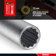 Load image into Gallery viewer, Teng Tools 1/2 Inch Drive 12 Point Metric Deep Chrome Vanadium Sockets
