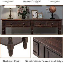 Cargar imagen en el visor de la galería, Console Table Sofa Table Easy Assembly with Two Storage Drawers and Bottom Shelf for Living Room, Entryway (Espresso)
