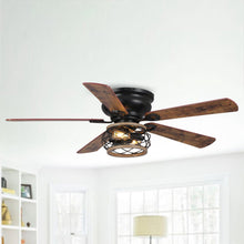 Cargar imagen en el visor de la galería, 48&quot;Antwerp Farmhouse Flush Mount Reversible Ceiling Fan with Lighting and Remote Control
