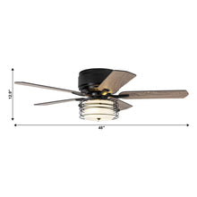 Cargar imagen en el visor de la galería, 48&quot; Athens Industrial Flush Mount Reversible Ceiling Fan with Lighting and Remote Control
