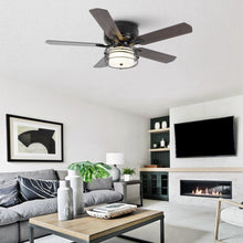 Cargar imagen en el visor de la galería, 48&quot; Athens Industrial Flush Mount Reversible Ceiling Fan with Lighting and Remote Control
