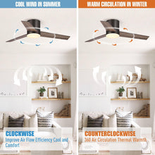 Cargar imagen en el visor de la galería, 48&quot; Kielah Farmhouse Flush Mount Reversible Ceiling Fan with Lighting and Remote Control
