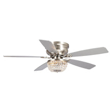 Cargar imagen en el visor de la galería, 48&quot; Modern Flush Mount Reversible Crytsal Ceiling Fan with Lighting and Remote Control
