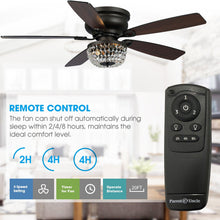 Cargar imagen en el visor de la galería, 48&quot; Modern Flush Mount Reversible Crytsal Ceiling Fan with Lighting and Remote Control
