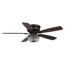 Cargar imagen en el visor de la galería, 48&quot; Modern Flush Mount Reversible Crytsal Ceiling Fan with Lighting and Remote Control
