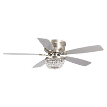 Cargar imagen en el visor de la galería, 48&quot; Modern Flush Mount Reversible Crytsal Ceiling Fan with Lighting and Remote Control
