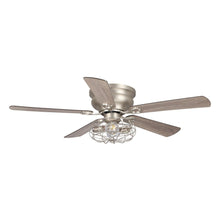 Cargar imagen en el visor de la galería, 48&quot; Thurber Industrial Satin Nickel Flush Mount Reversible Ceiling Fan with Lighting and Remote Control
