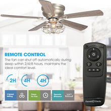 Cargar imagen en el visor de la galería, 48&quot; Thurber Industrial Satin Nickel Flush Mount Reversible Ceiling Fan with Lighting and Remote Control
