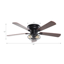 Cargar imagen en el visor de la galería, 48&quot; Ummuhan Industrial Flush Mount Reversible Ceiling Fan with Lighting and Remote Control
