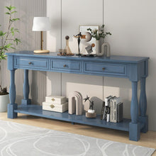 Carregar imagem no visualizador da galeria, Console Table 63&quot; Long Console Table with Drawers and Shelf for Entryway, Hallway, Living Room (Navy
