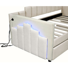 Load image into Gallery viewer, Twin Size Upholstered Daybed with Light and USB Port, Beige
