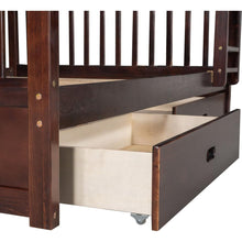 Carregar imagem no visualizador da galeria, Full-Over-Full Bunk Bed with Ladders and Two Storage Drawers (Espresso)
