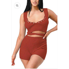 Load image into Gallery viewer, LUXURY KNIT WAIST TIED CROP TOP &amp; SHORT SET

