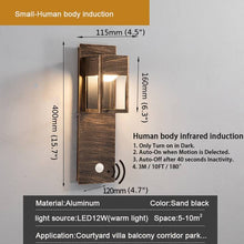 Load image into Gallery viewer, MIRODEMI® Black/Bronze Outdoor Waterproof LED Aluminum Wall Light With Motion Sensor | S2024S
