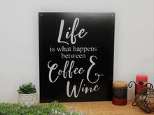 Load image into Gallery viewer, Coffee and Wine Metal Word Sign
