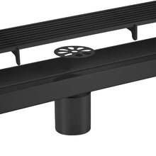 Load image into Gallery viewer, Matte Black  Linear shower drain stainless steel material 24 inch or 35.4 inch with grid cover with hair strainer and adjustment feet

