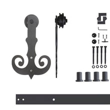 Load image into Gallery viewer, Non-Bypass Sliding Barn Door Hardware Kit - Mustache Design Roller
