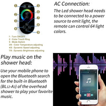 Load image into Gallery viewer, Flushed Mounted Brushed Nickel 16&#39;&#39; x 16&#39;&#39; Shower Head: Featuring 64 LED Lights, Music, Rainfall, Waterfall, Mist, 360 Degrees Rotation, and Hydro Jet Technology
