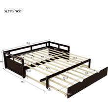 Carregar imagem no visualizador da galeria, Extending Daybed with Trundle, Wooden Daybed with Trundle, Espresso

