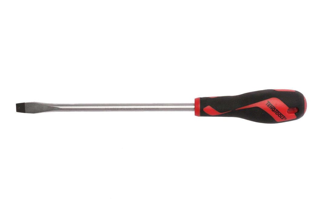 Teng Tools 10mm / 25/64 Inch x 200mm / 7.9 Inch Long Flat Type Slotted Head Screwdriver - MD930N