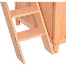 Load image into Gallery viewer, 2-Level Wooden Cat House, Outdoor Dog Shelter Cat Condo with Lockable Wire Door and Balcony, Natural Wood
