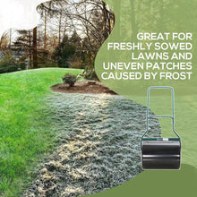 Load image into Gallery viewer, 20-Inch Push/Tow Behind Lawn Roller Filled with 16 Gal Water or Sand, Perfect for Flattening Sod in the Garden
