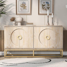 Load image into Gallery viewer, Four-Door Metal Handle Storage Cabinet, Adjustable Shelves, Suitable for Corridor, Entrance, Living Room, Study
