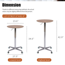 Load image into Gallery viewer, Movable Adjustable Bar Table Pub Table 360 Swivel Counter Bar Height Aluminum Star Base Movable for Stand Desk Bistro Table Dining Room Home Kitchen Table
